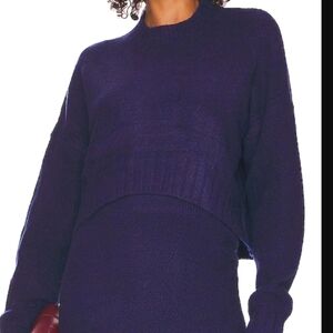 Sndys Revolve Cropped Boxy Late Lunch Sweater Sz S plum